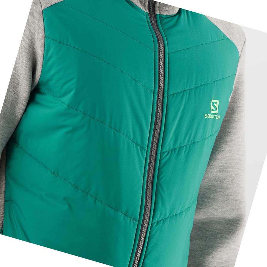 Sudadera Con Capucha Salomon ESSENTIAL XWARM HYBRID Hombre Verdes | MX 3215HAP